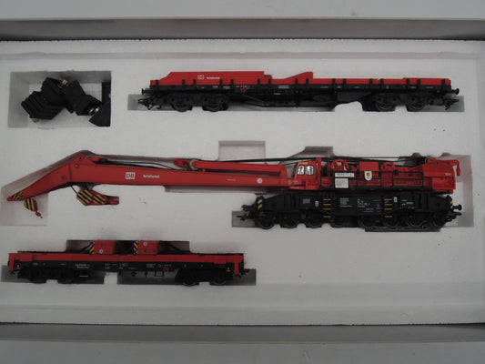 Märklin H0 - 49952 - 3-delige Goliath kraanset van de DB, digitaal stuurbaar, rood